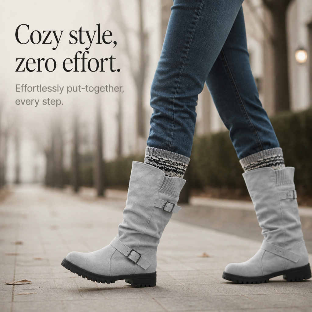 Women's Slouch Buckle Mid-Calf Boots
