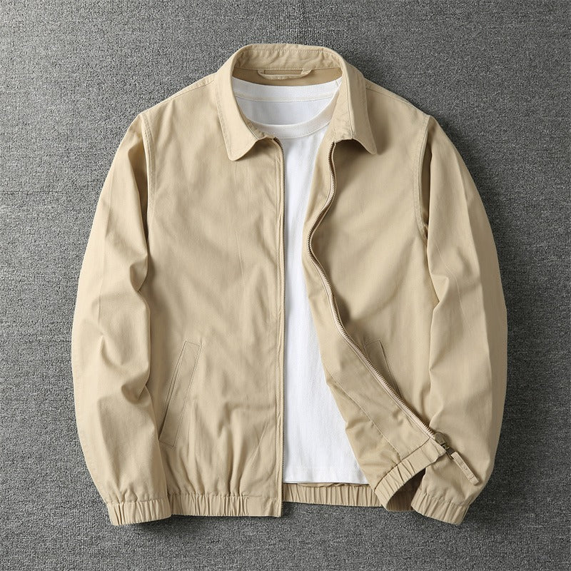 Men's Lightweight Cotton Zip-Up Bomber Jacket