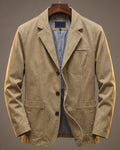 Men's Washed Twill Three-Button Casual Blazer