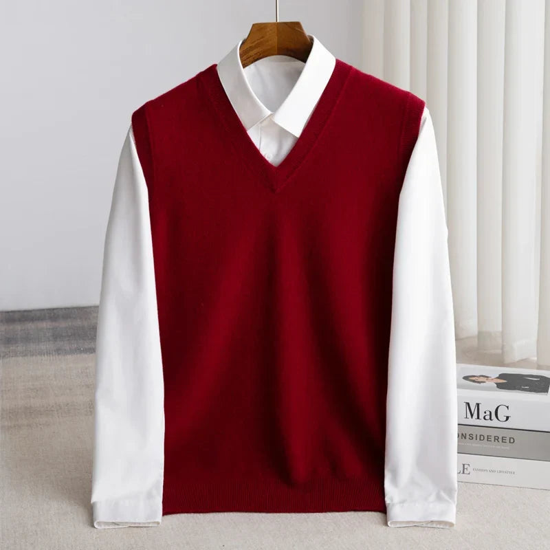 Men's Knitted V-Neck Sweater Vest