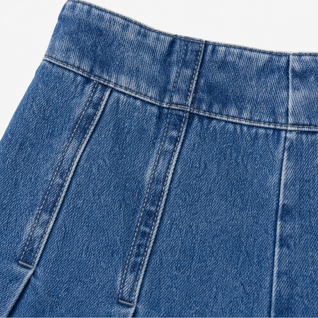 Women's High Waisted Pleated Wide-Leg Jeans