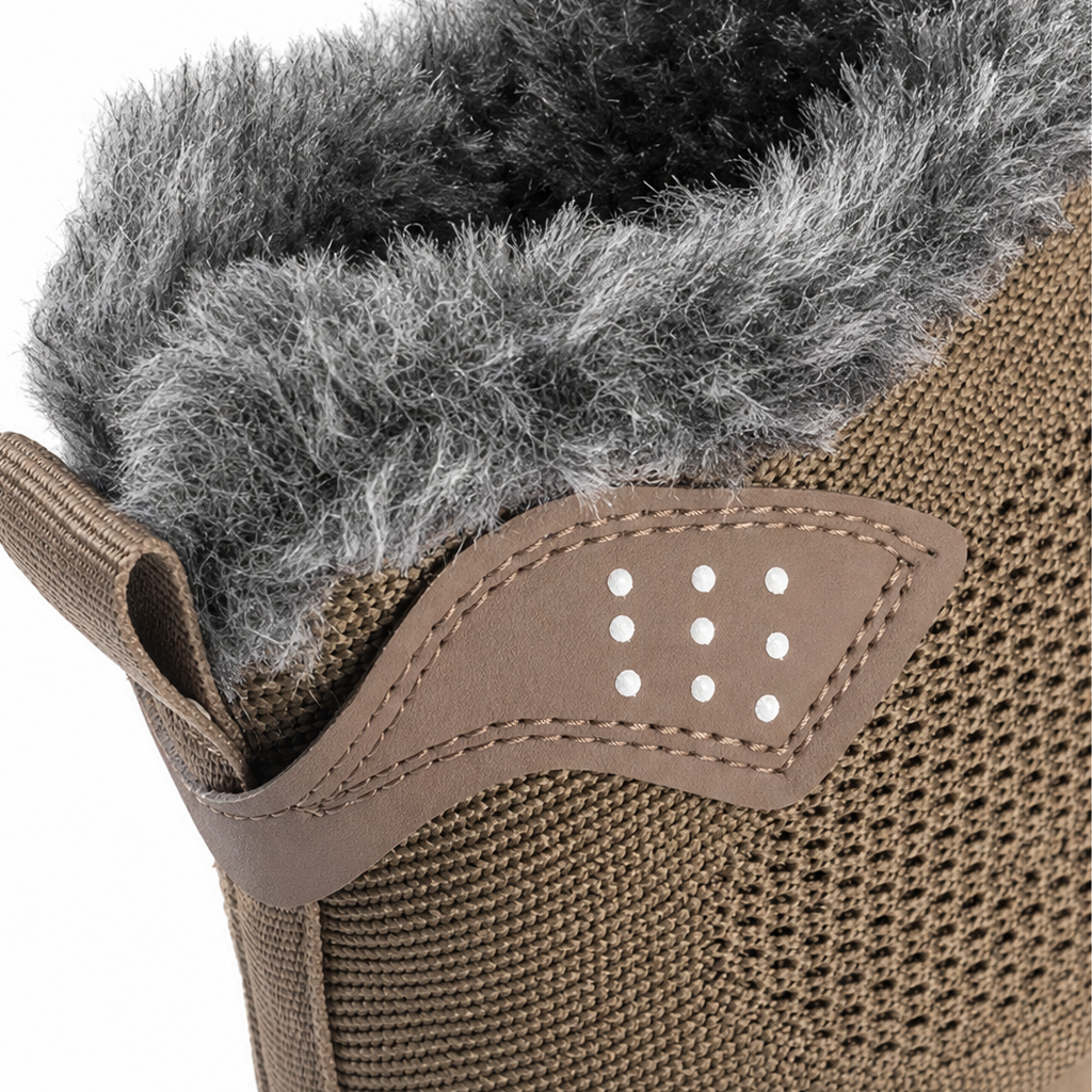 Baskets d'hiver à lacets pour femme, doublées en fausse fourrure