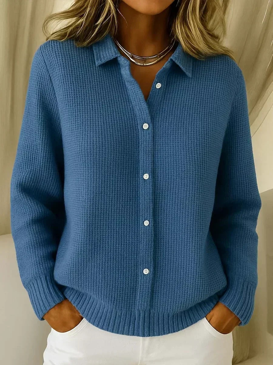 Women's Collared Knit Cardigan