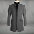 Manteau ajusté à col Mao pour homme