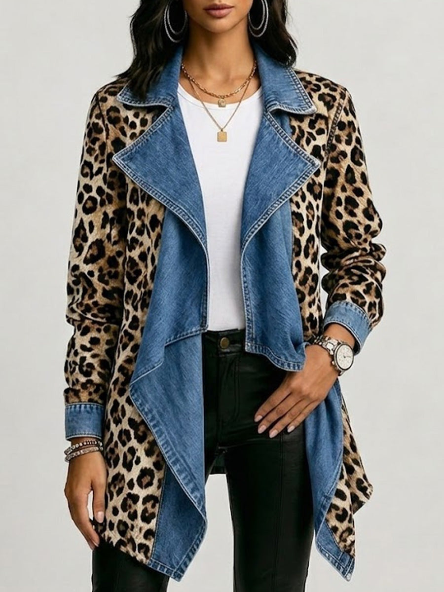 Veste longue contrastée pour femme