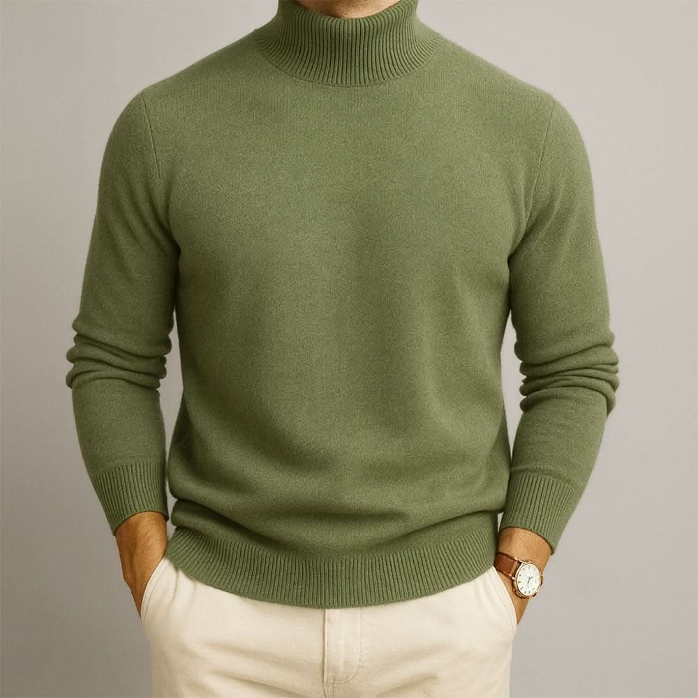 Men's Fitted Turtleneck Knit Sweater