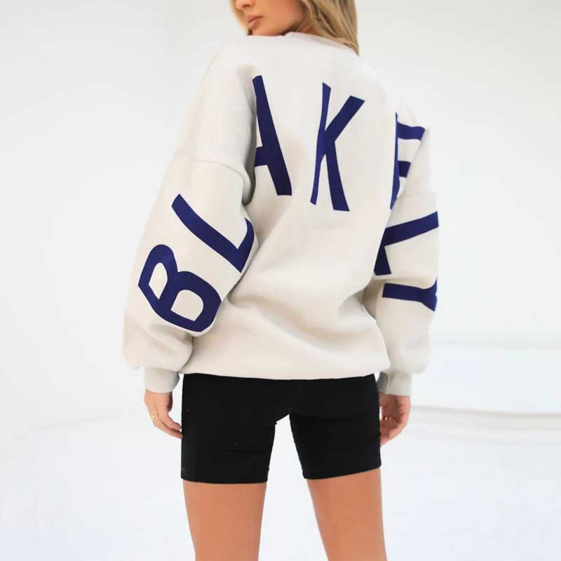 Sweat-shirt oversize à col rond pour femme
