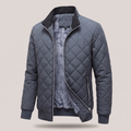 Men's Diamond Quilted Zip-Up Bomber Jacket