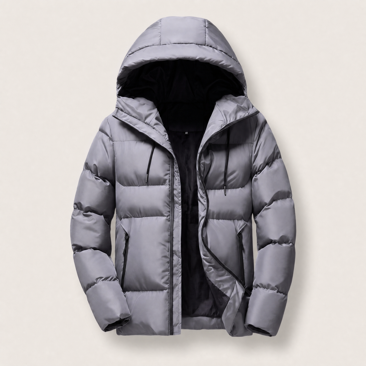 Men's Hooded Channel Quilted Puffer Jacket