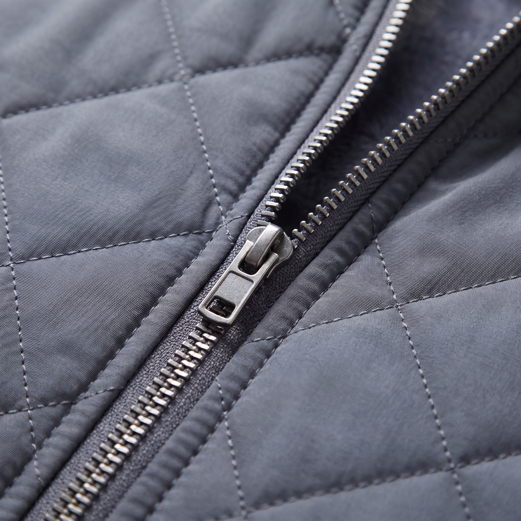 Men's Diamond Quilted Zip-Up Bomber Jacket