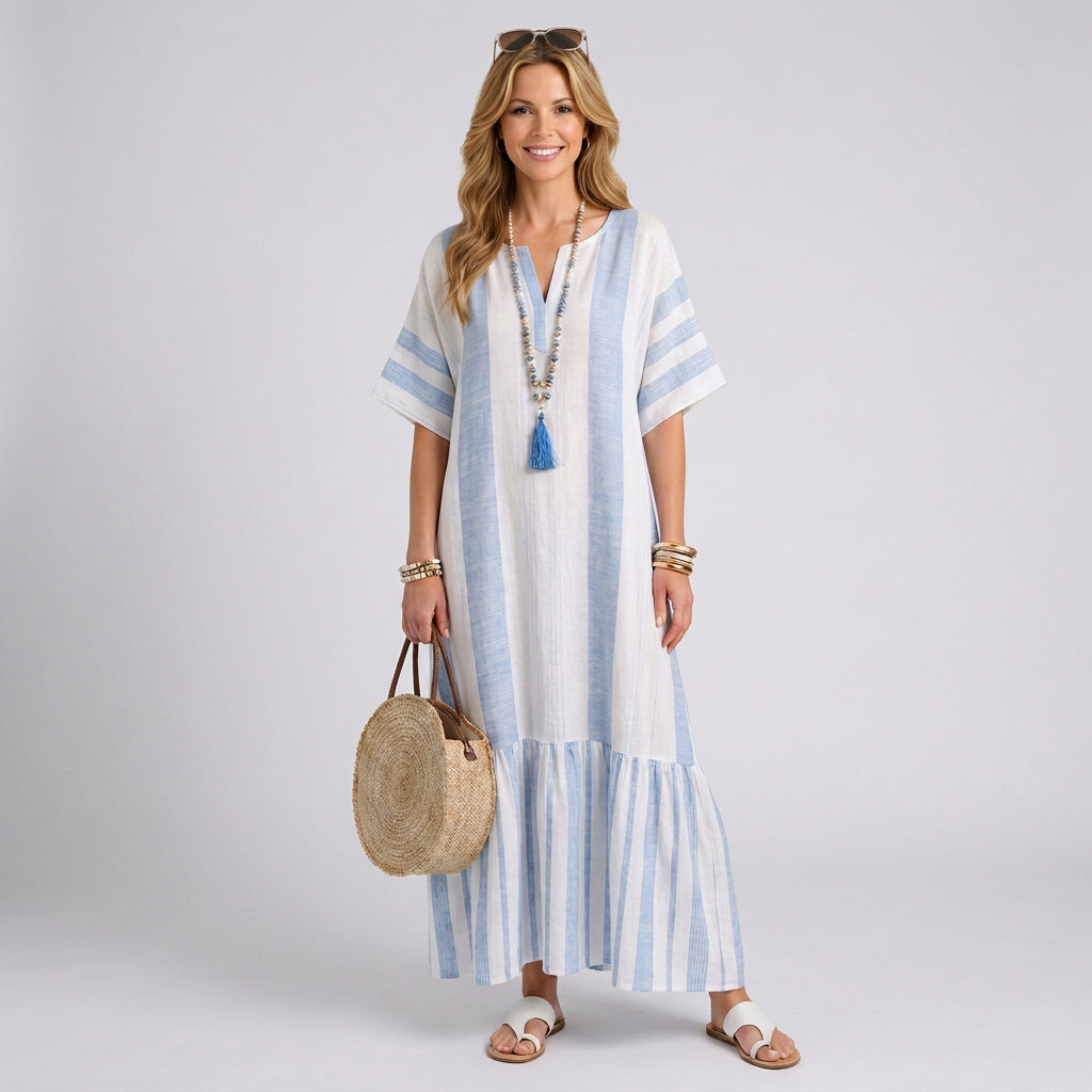 Maxi Dress – Striped Kaftan Relaxed Style
