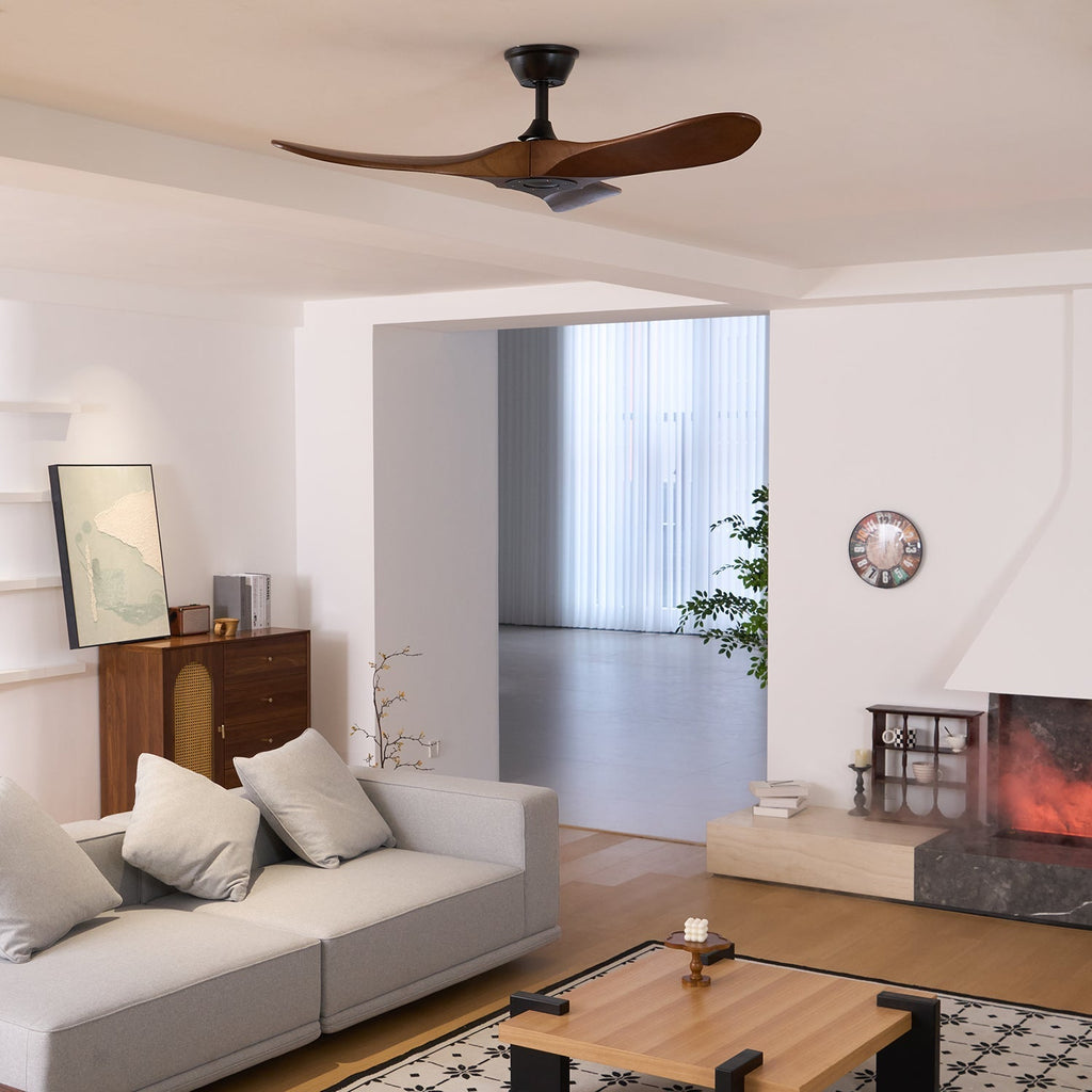 Wooden 3-Blade Ceiling Fan with Remote Control