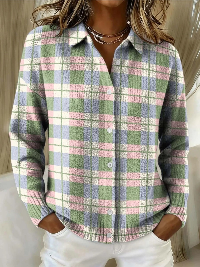 Women's Collared Knit Cardigan