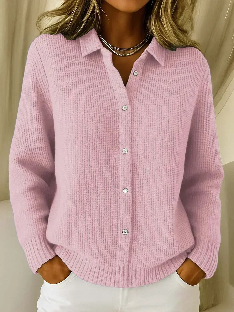 Women's Collared Knit Cardigan