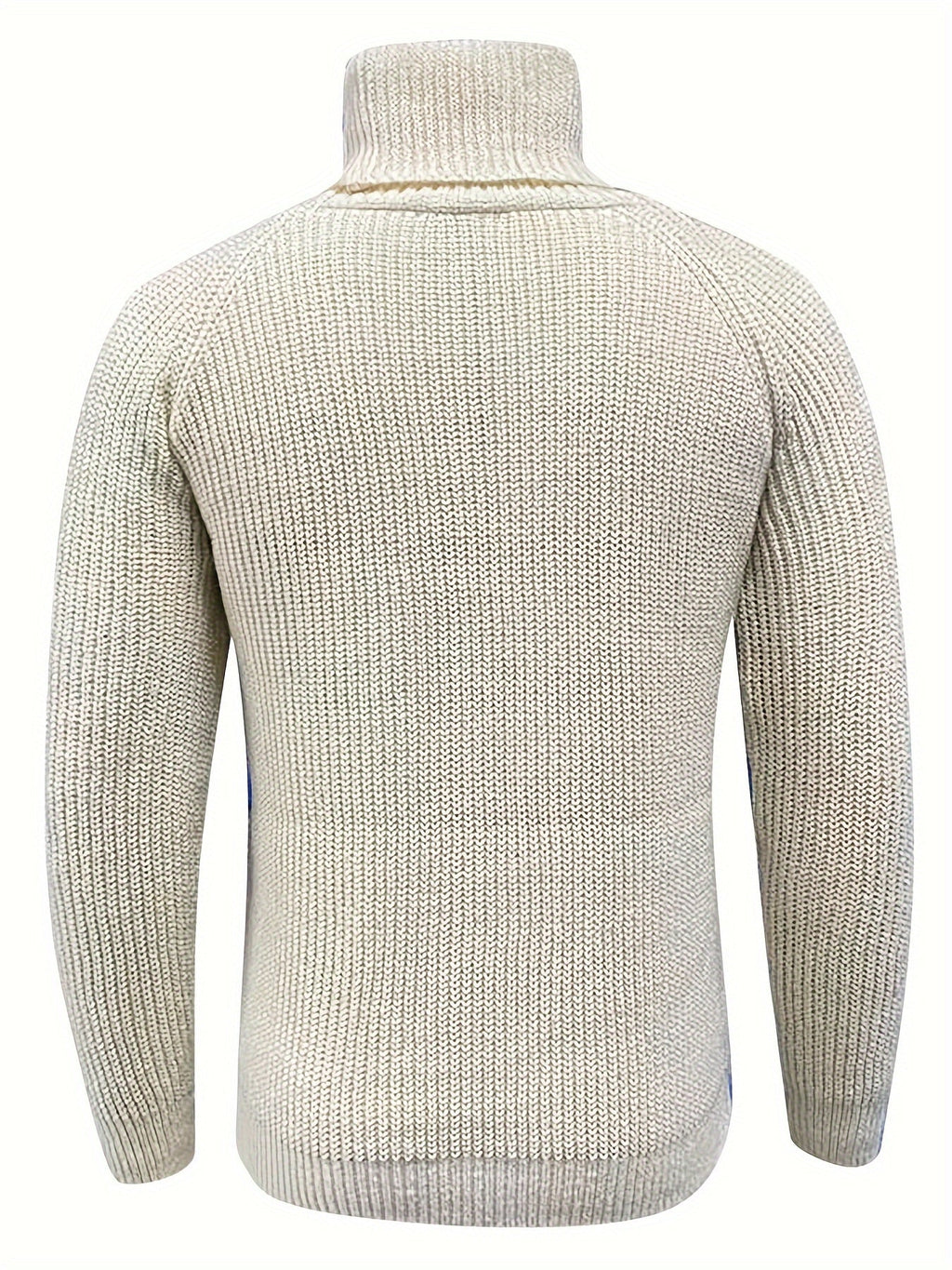Men’s Ribbed Knit Raglan Sleeve Turtleneck Sweater