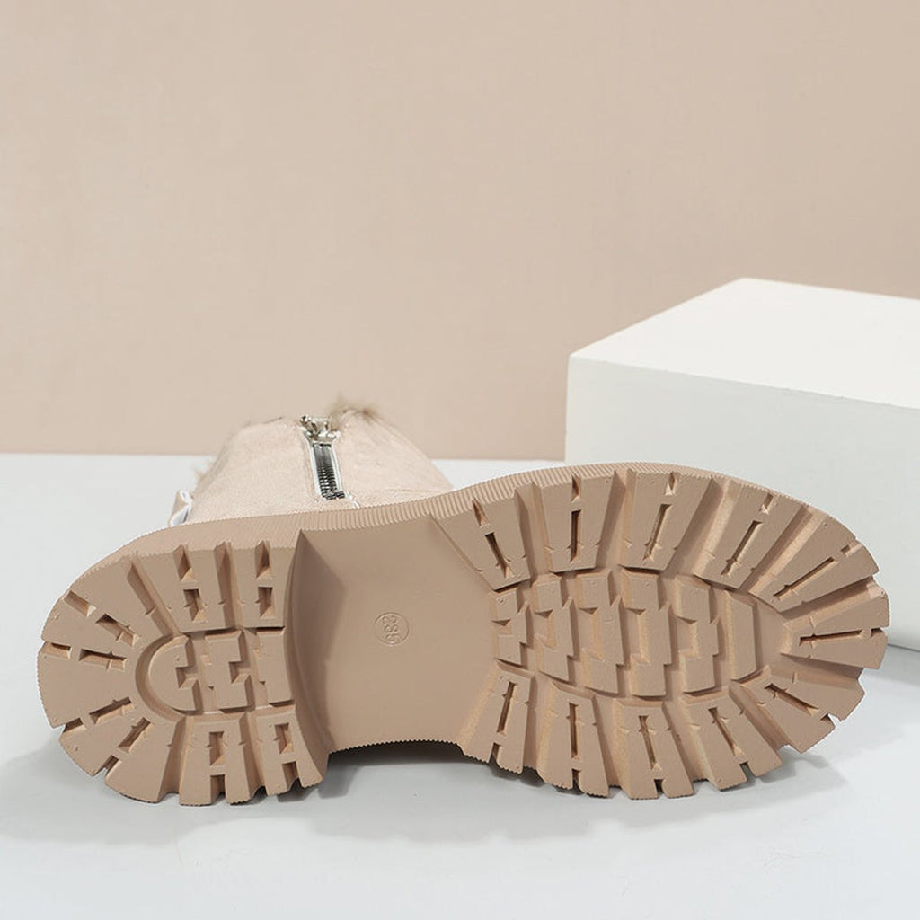 Women’s Slip-On Plush Lined Chunky Sole Winter Ankle Boots