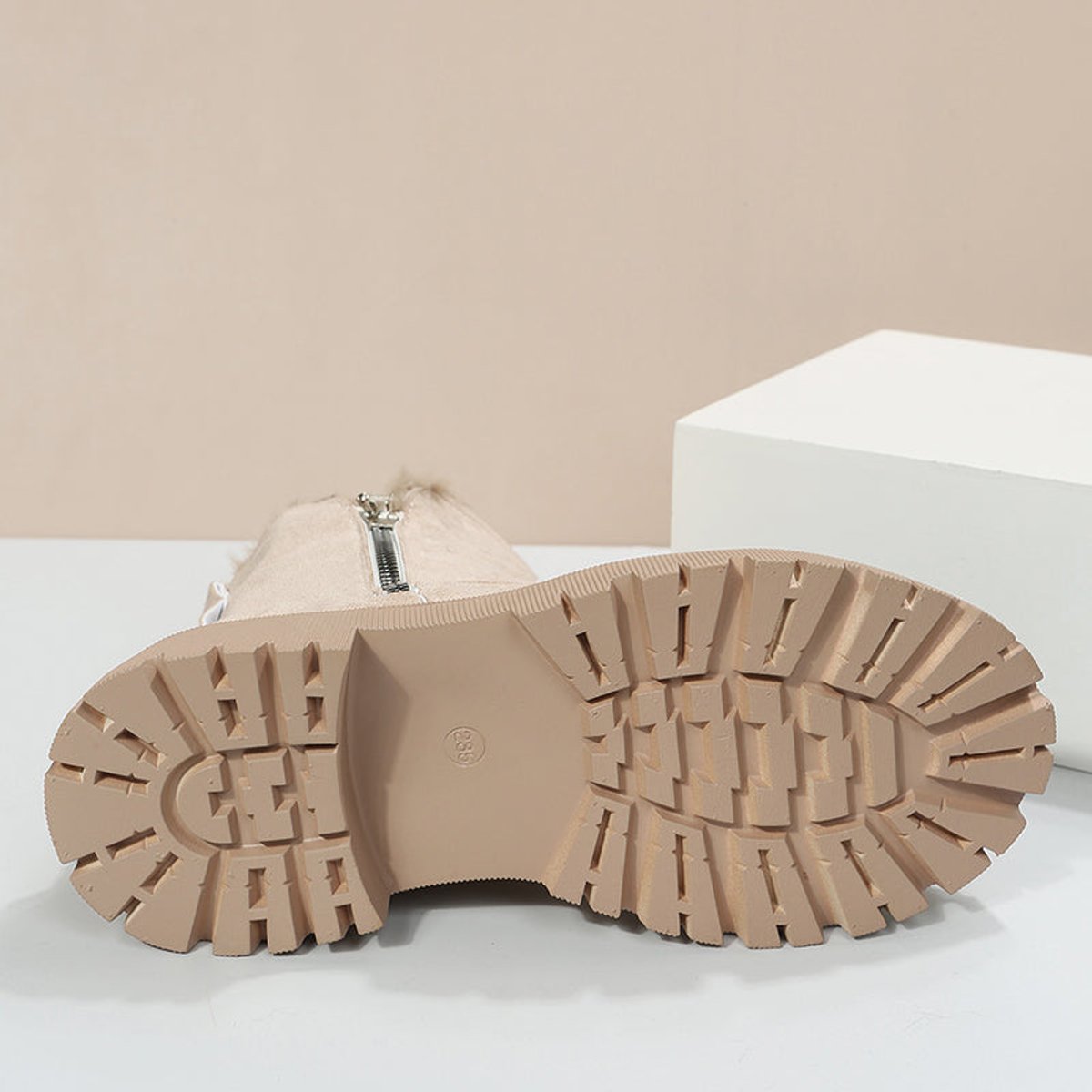 Women’s Slip-On Plush Lined Chunky Sole Winter Ankle Boots
