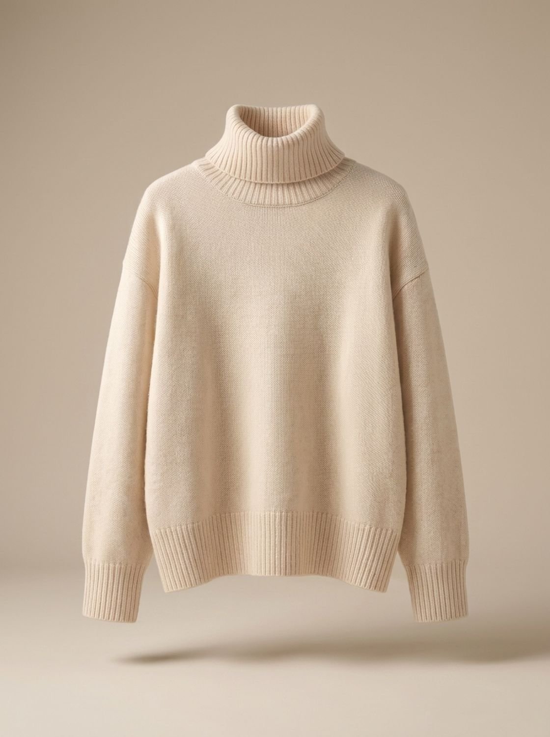 Women's Classic Relaxed Fit Turtleneck Knit Sweater