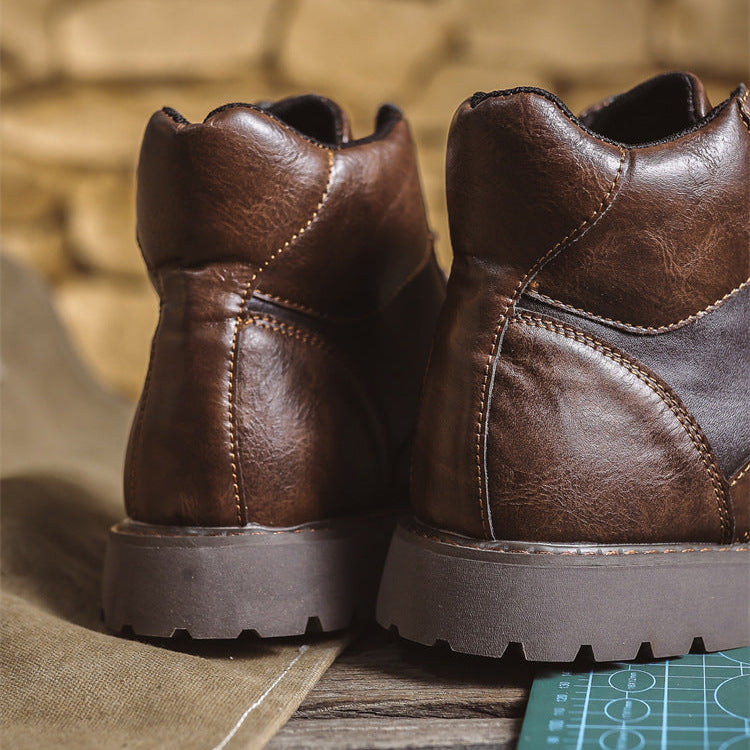Bottines décontractées bicolores à lacets pour homme