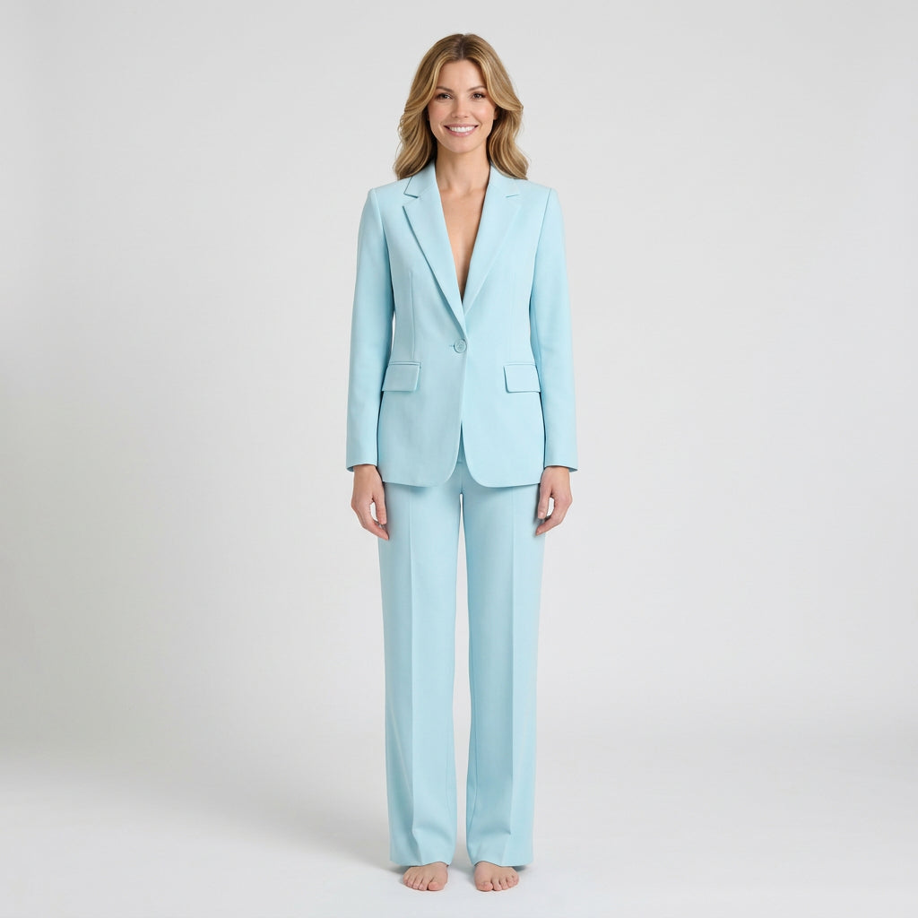 Tailored Blazer Co-Ord Set – Single Button Straight Leg Style