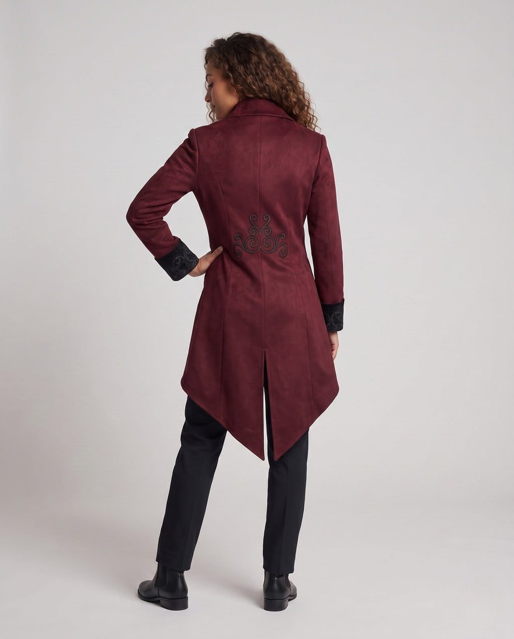 Women's Embroidered Victorian Tailcoat with Waistcoat Front