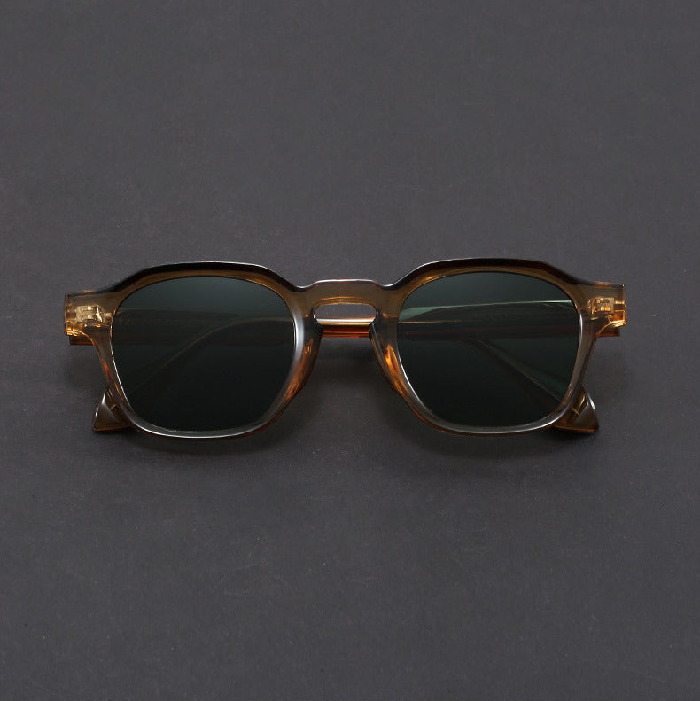 Women's Square Retro Acetate Frame Sunglasses