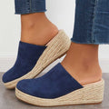 Mules compensées espadrilles à bout fermé