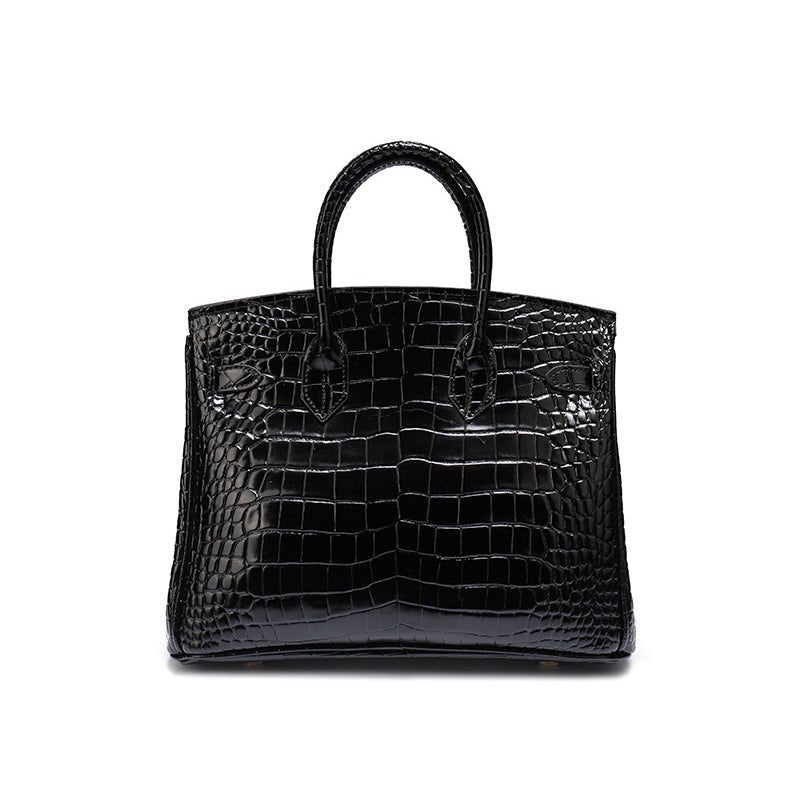 Structured Turn-Lock Tote Bag with Padlock Detail