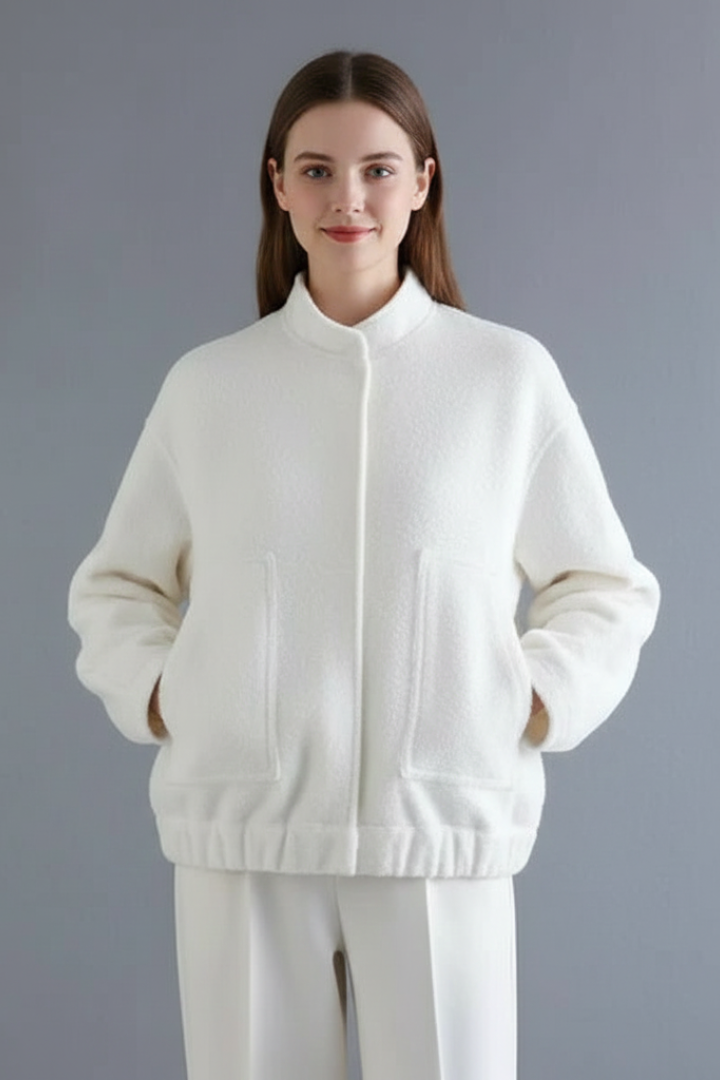 Women's Oversized Wool-Look Bomber Jacket