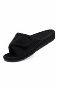 Quilted Faux Fur Slip-On Platform Slide Slippers