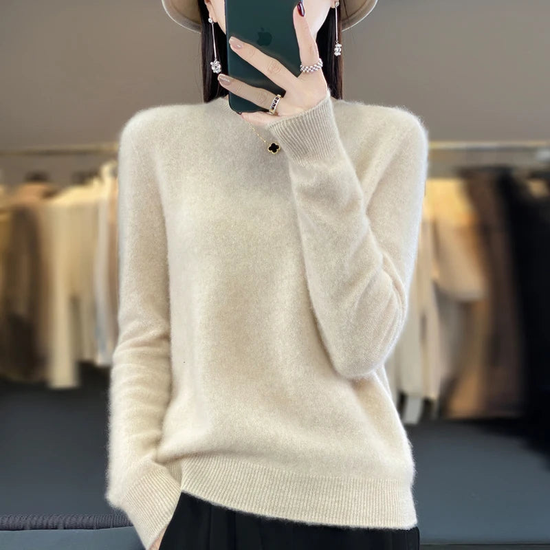 Women's Round Neck Relaxed Knit Sweater