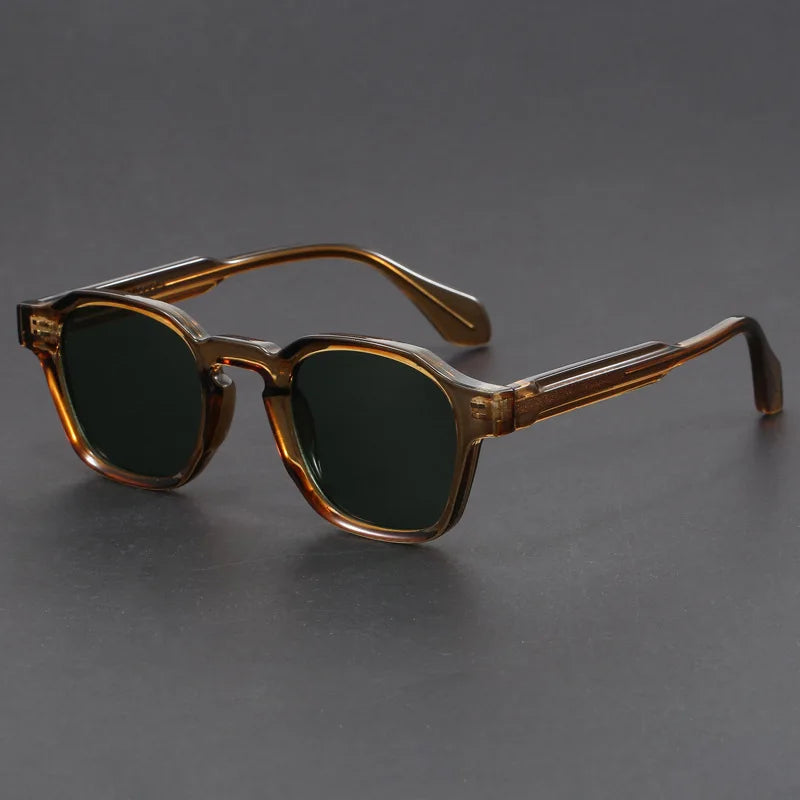 Women's Square Retro Acetate Frame Sunglasses