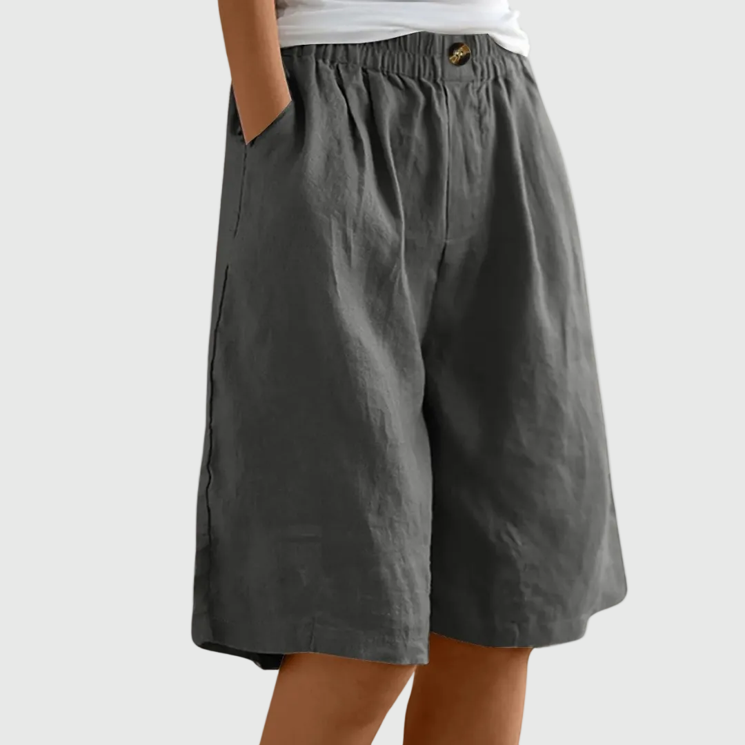 Short bermuda ample à jambes larges avec taille élastique
