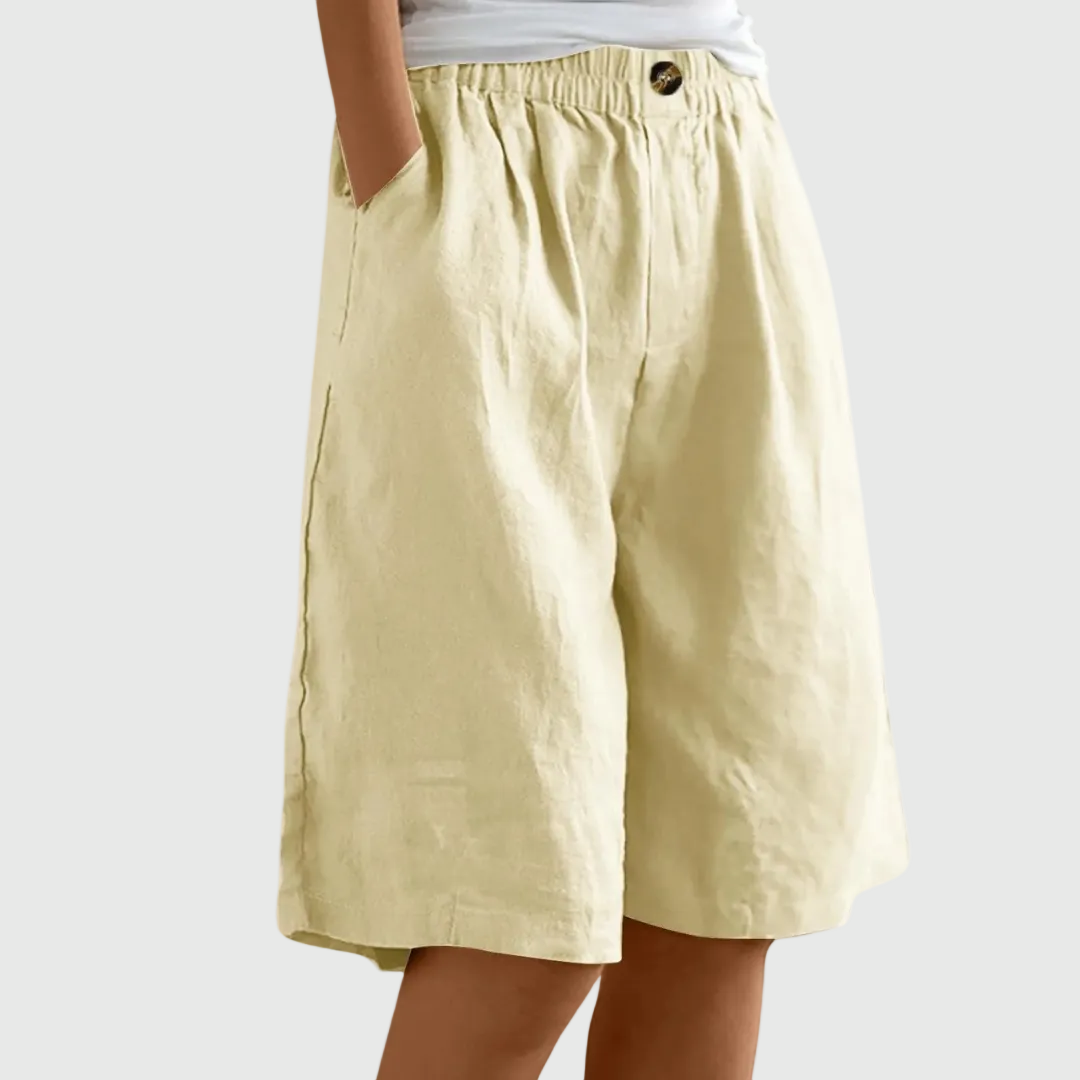 Short bermuda ample à jambes larges avec taille élastique