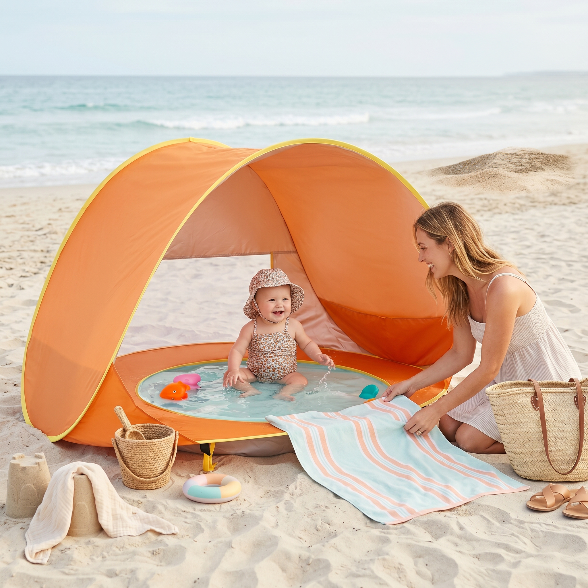 Pop-Up Baby Beach Tent with UV Sun Protection