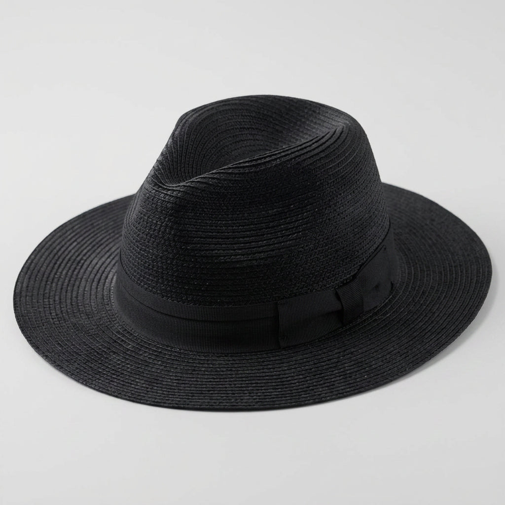 Handwoven Straw Panama Hat with Contrast Band