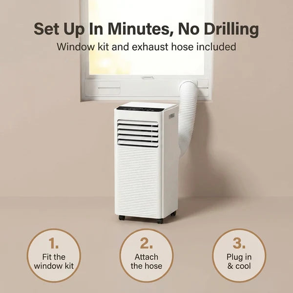 Portable Air Conditioner with Remote Control and Wheels
