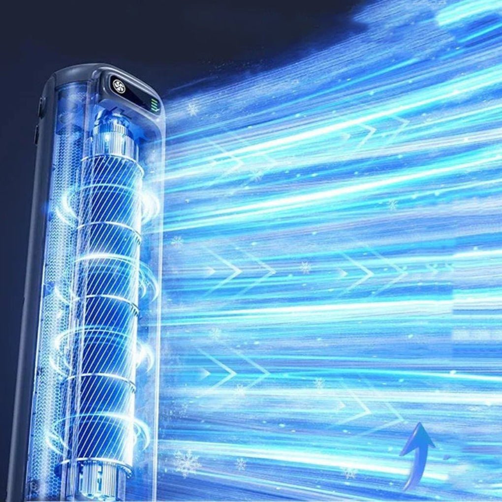 Bladeless Tower Fan with LED Display and Touch Control