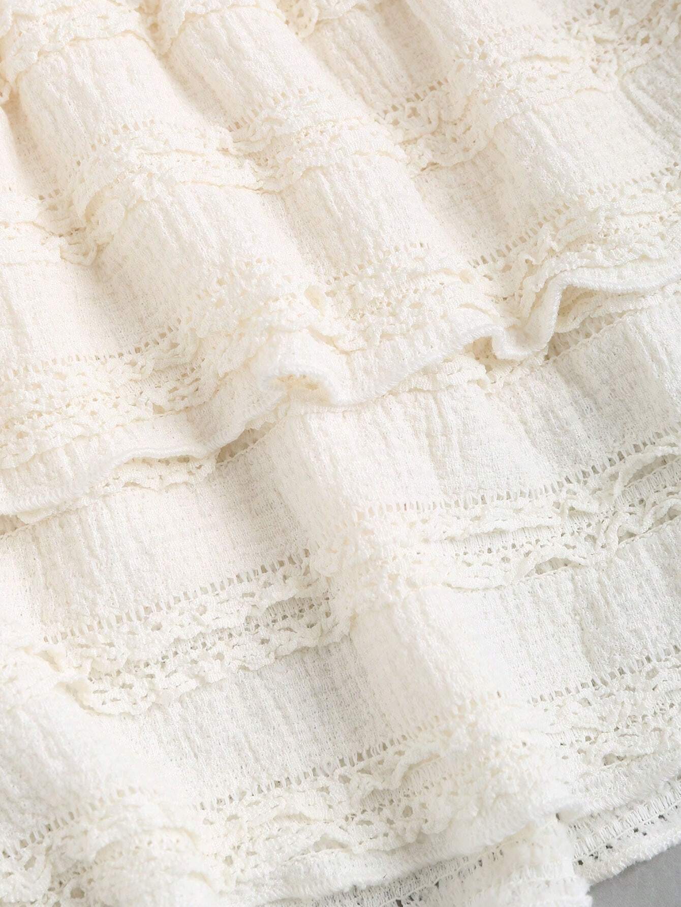 Tiered Ruffle Mini Skirt with Smocked Waist