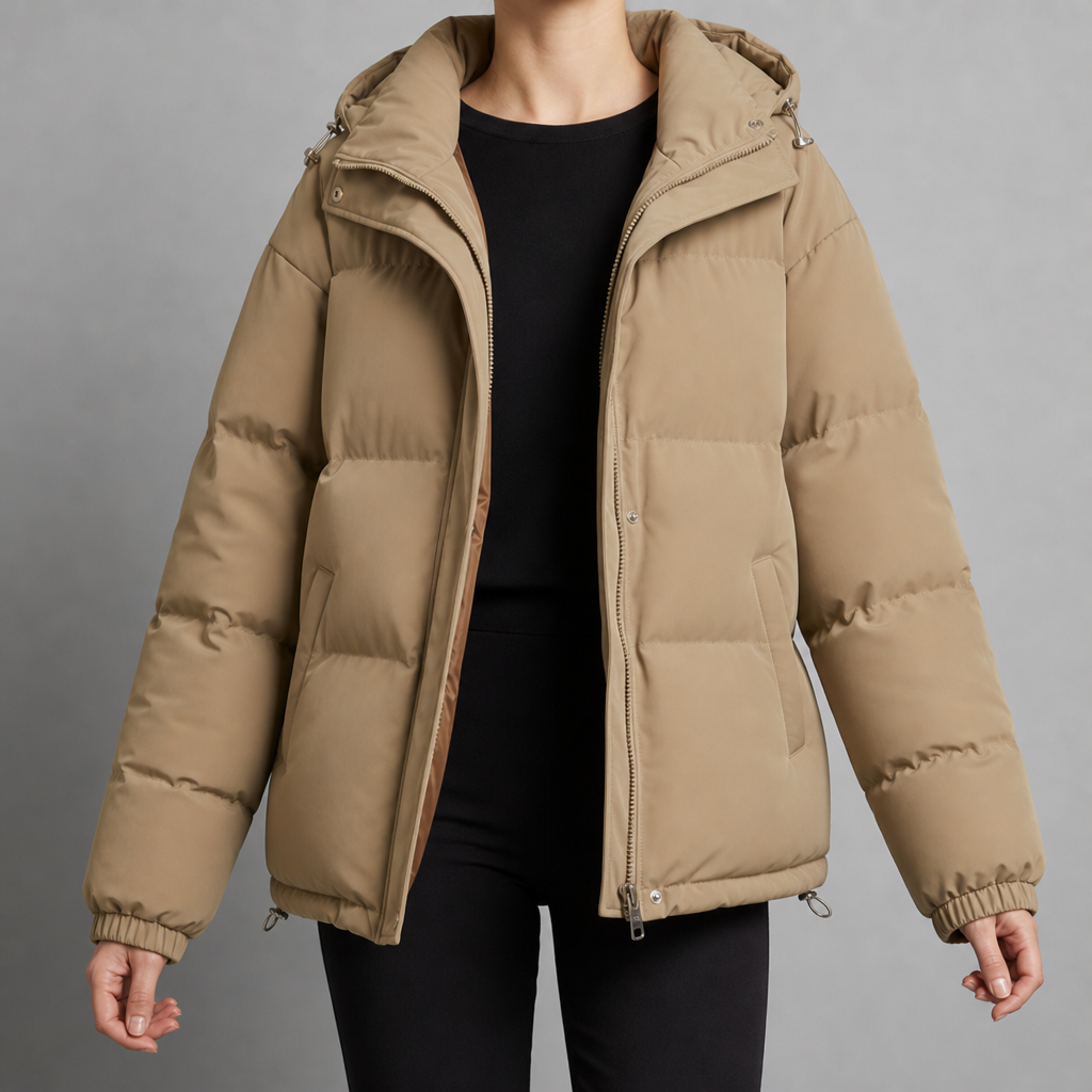 Women's Hooded Quilted Longline Puffer Jacket