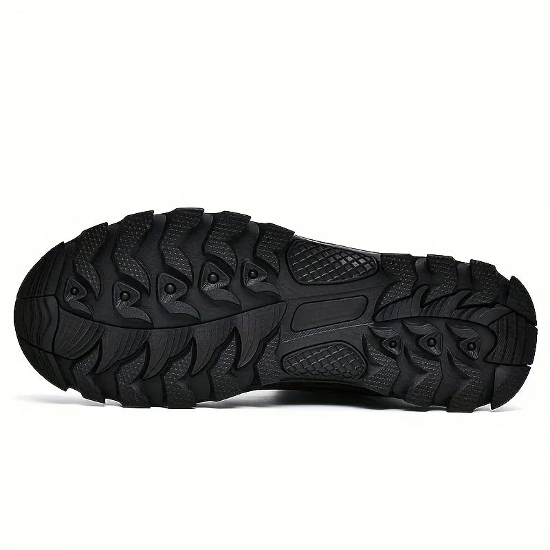 Men's Padded Collar Lace-Up Lug Sole Ankle Boots