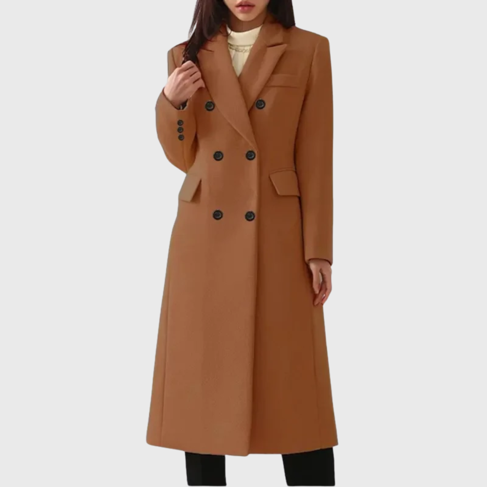 Women's Double-Breasted Tailored Longline Coat