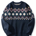 Men's Fair Isle Jacquard Crew Neck Jumper