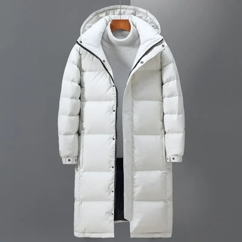 Manteau matelassé à capuche extra-long pour homme