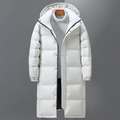 Manteau matelassé à capuche extra-long pour homme