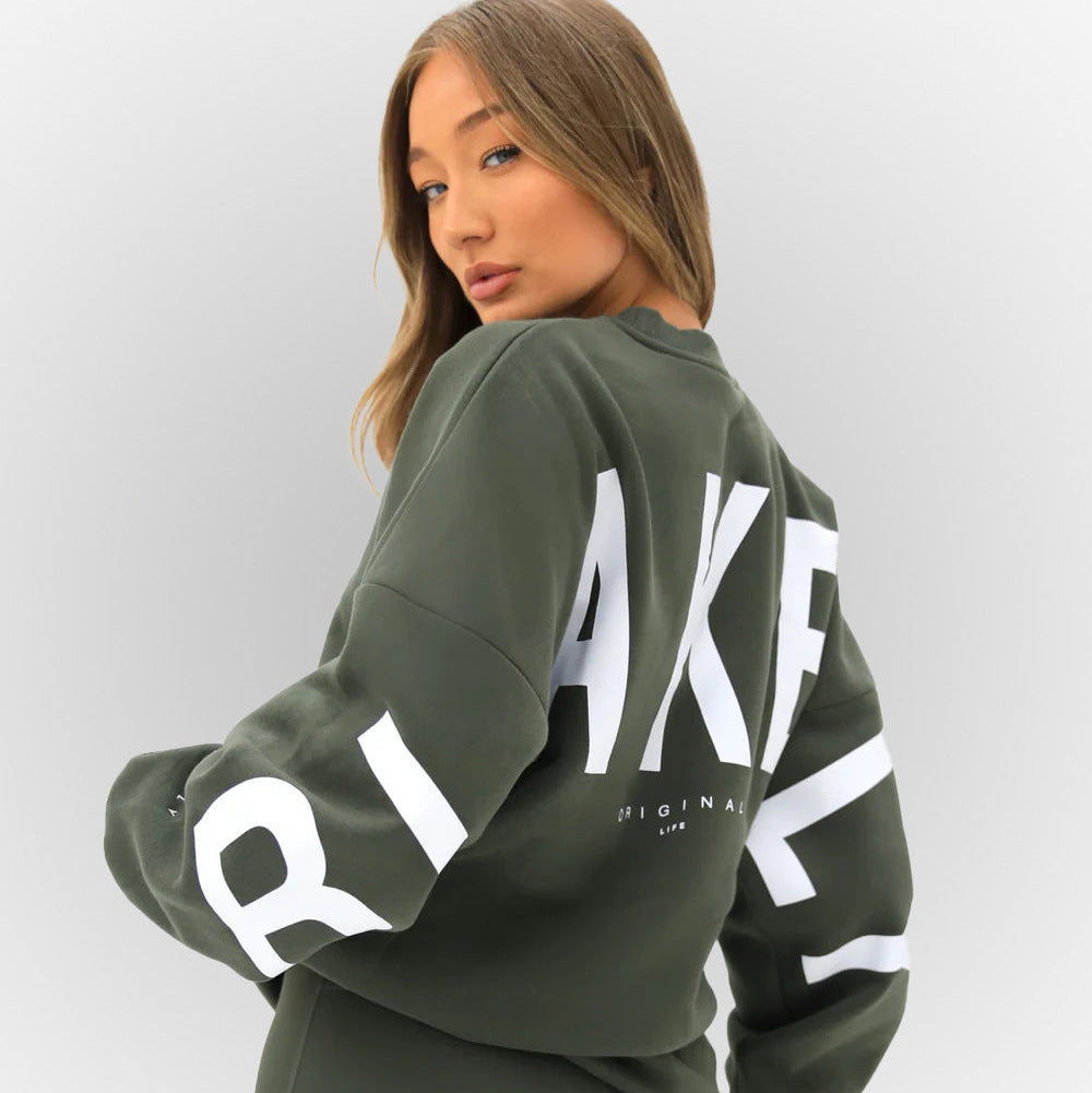 Sweat-shirt oversize à col rond pour femme