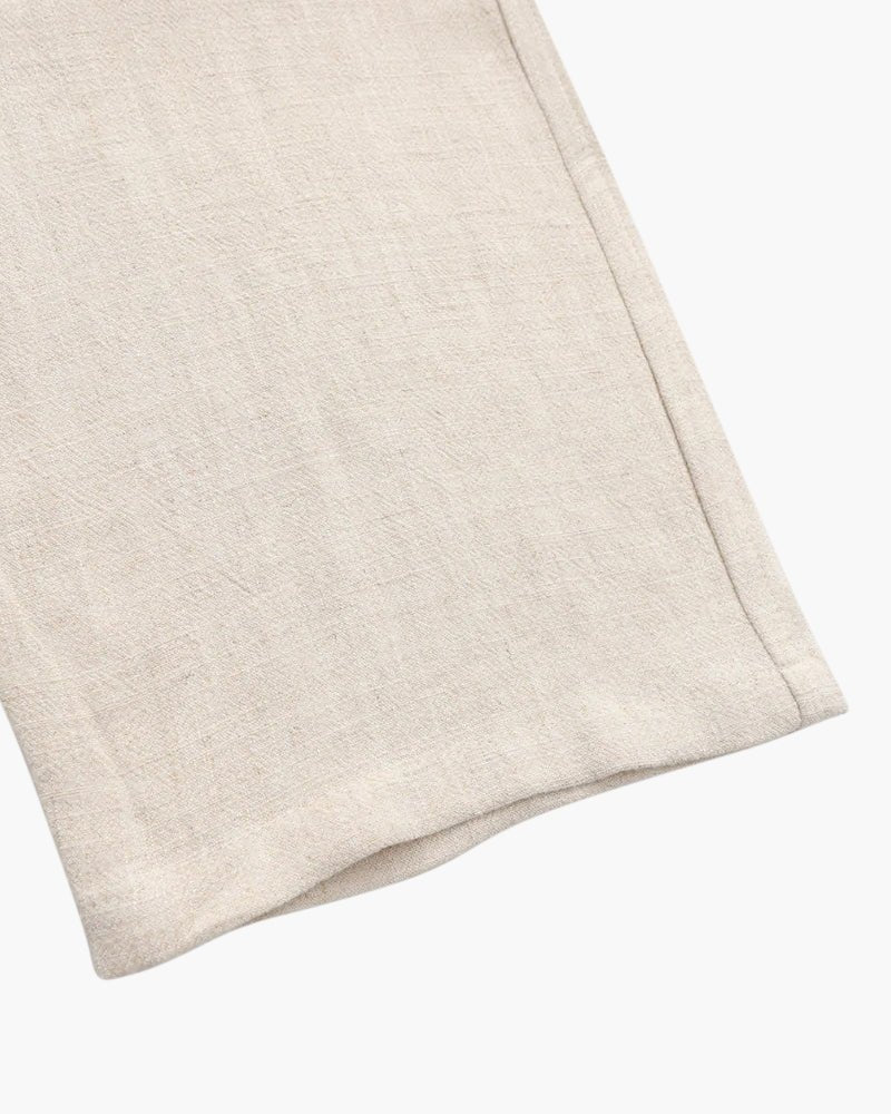 Loose Fit Linen Trousers with Elasticated Drawstring Waist