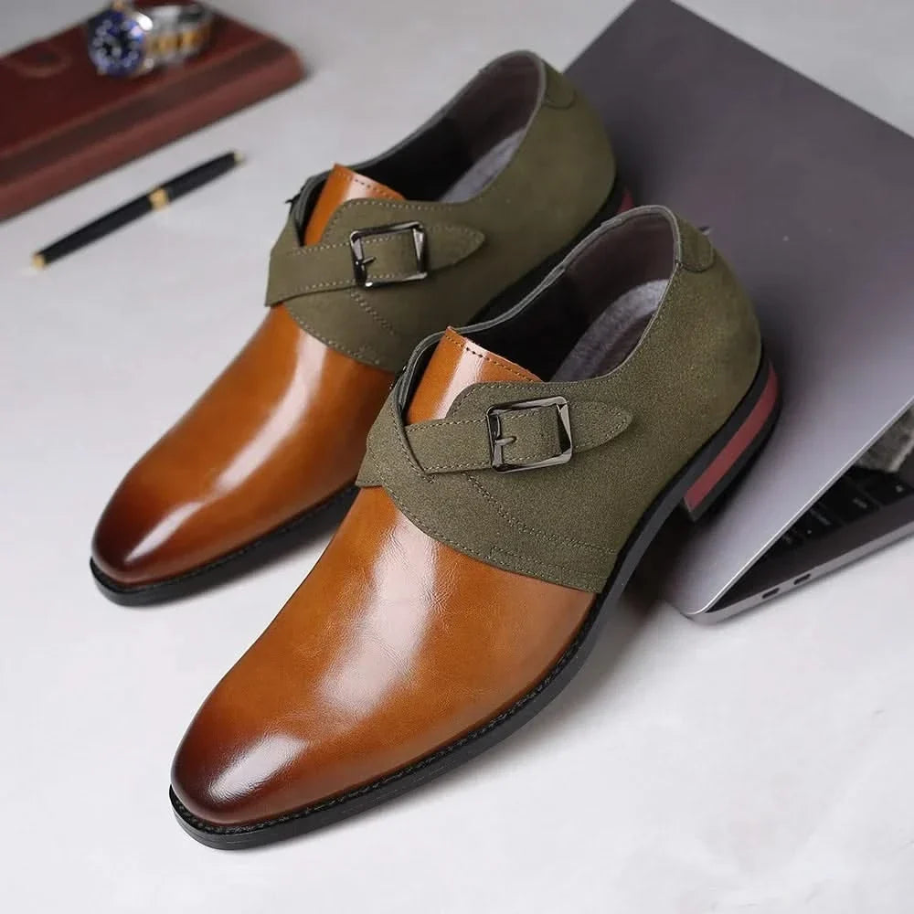 Men's Two-Tone Monk Strap Dress Shoes