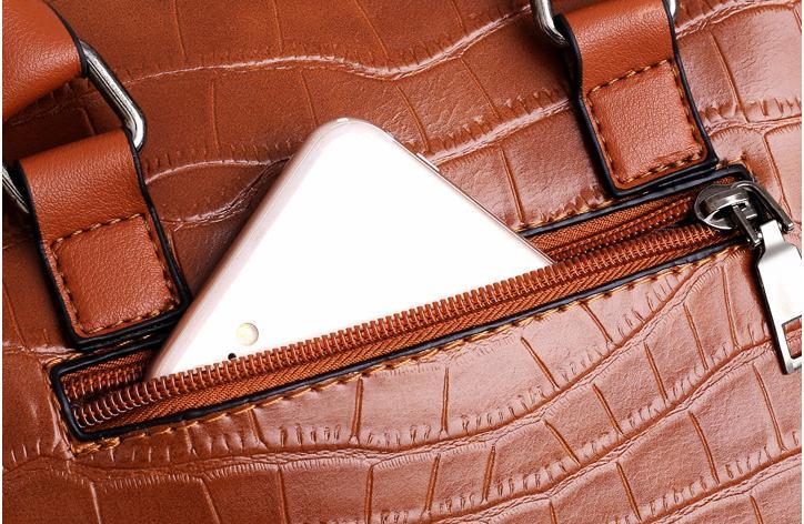 Croc Embossed 4-Piece Handbag Set with Crossbody Bags