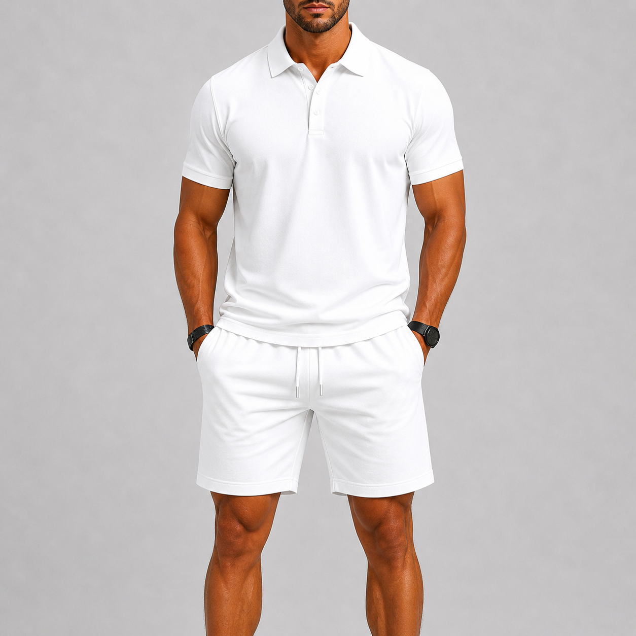 Ensemble deux pièces composé d’un polo en piqué et d’un short